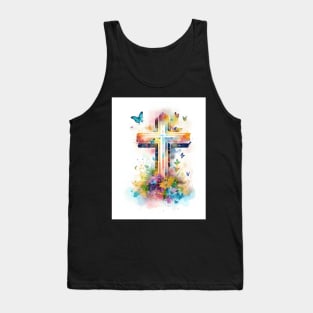 Christian Cross With Butterflies Tank Top